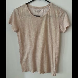 Majestic Filatures deluxe t-shirt. Cream w/gold flecks. Made in Portugal.